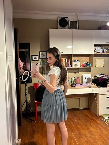 H&M Orta Boy Yeşil Etek - Görsel 2