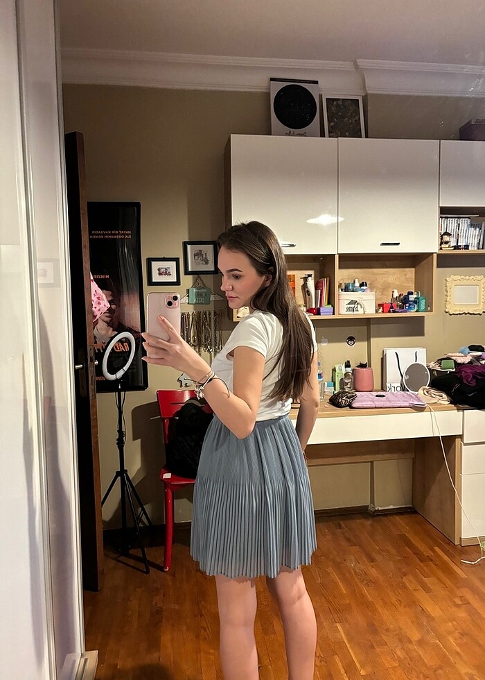 H&M Orta Boy Yeşil Etek - Görsel 2