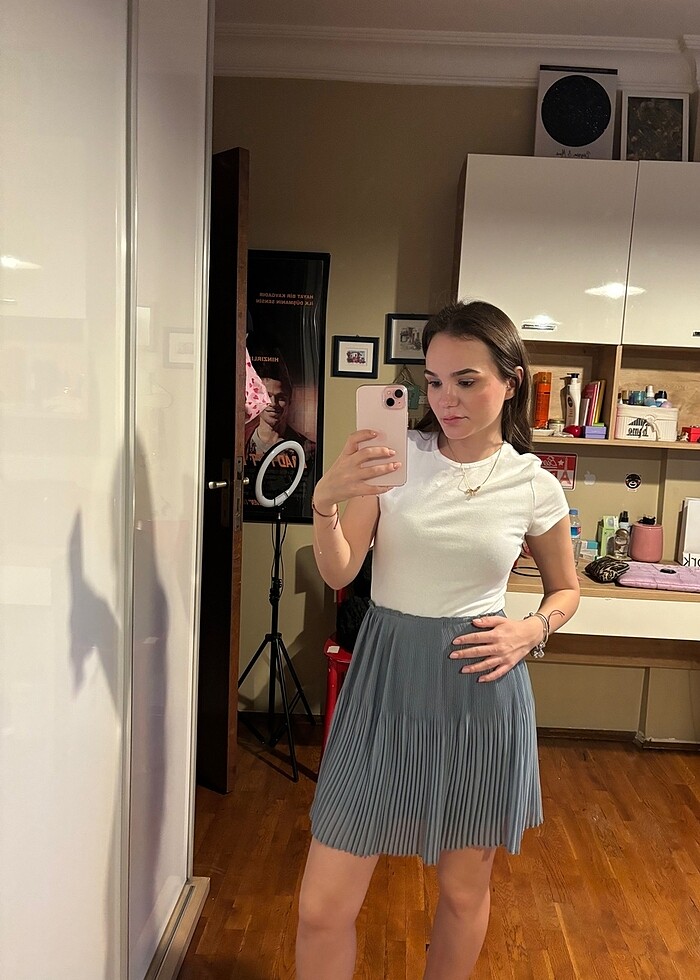 H&M Orta Boy Yeşil Etek - Görsel 3