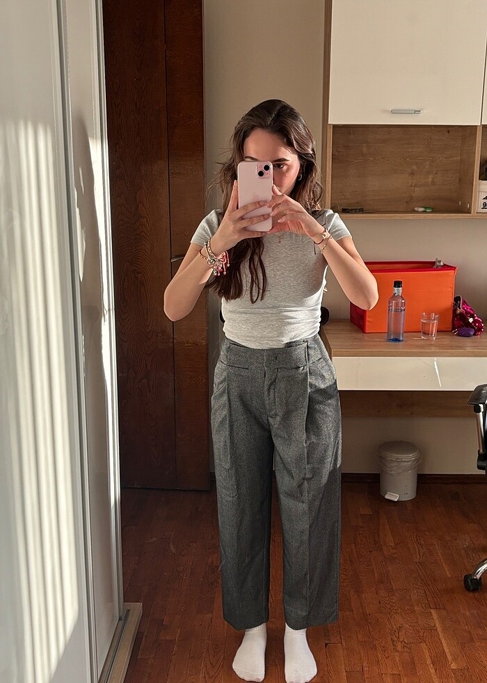 Mango Gri Pantolon - Görsel 2