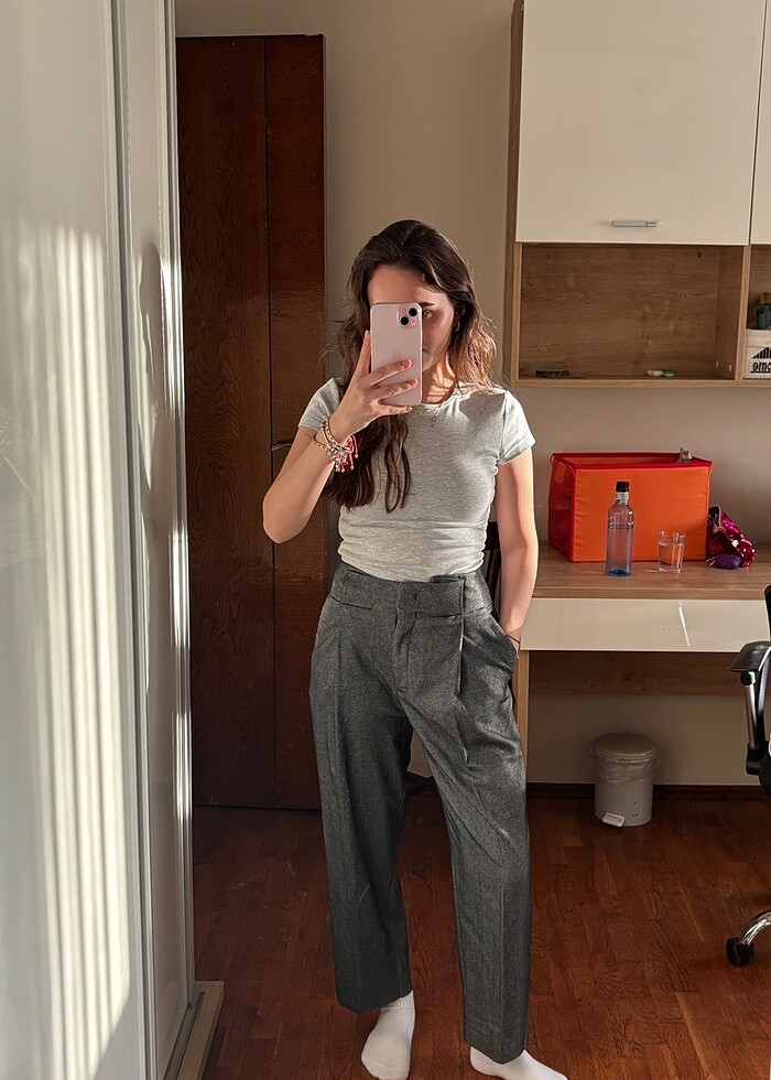 Mango Gri Pantolon - Görsel 4