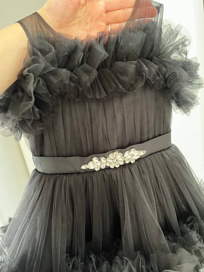 Siyah Fırfırlı Gotik Kadın Broş - Görsel 3