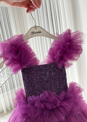 Mor Nakışlı Bohem Çocuk Abiyesi - Görsel 6