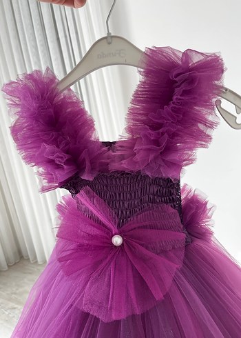 Mor Nakışlı Bohem Çocuk Abiyesi - Görsel 5