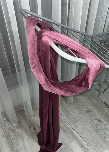 Pembe Uzun Kollu Drapeli Abiye Elbise - Görsel 5