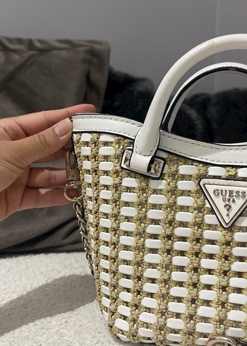 Guess Beyaz Ekose Desenli Kadın Çanta - Görsel 9