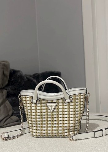 Guess Beyaz Ekose Desenli Kadın Çanta - Görsel 2