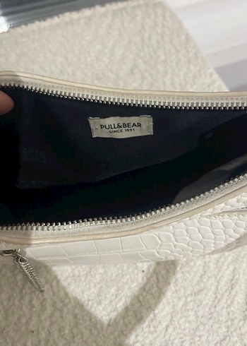 Beyaz Deri Yılan Desenli Omuz Çantası - Görsel 4