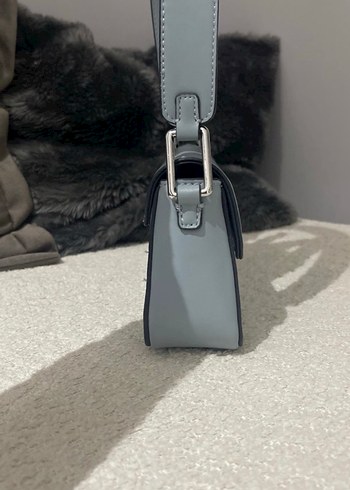 Gri Deri Kadın Çanta - Görsel 4