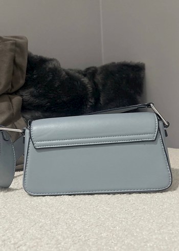 Gri Deri Kadın Çanta - Görsel 5