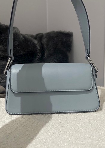 Gri Deri Kadın Çanta - Görsel 3