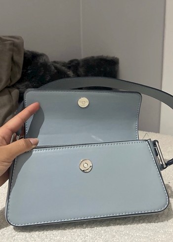 Gri Deri Kadın Çanta - Görsel 7