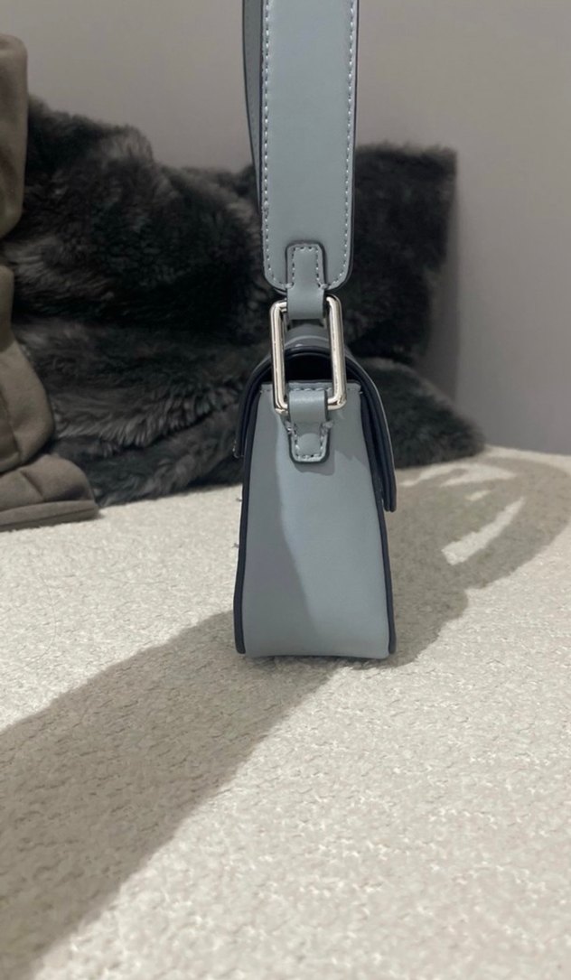 Gri Deri Kadın Çanta - Görsel 4