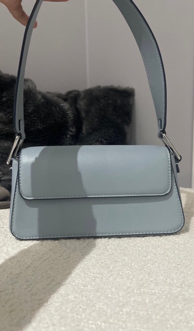 Gri Deri Kadın Çanta - Görsel 3