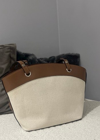 Klasik Bej Deri Kadın Çanta - Görsel 5