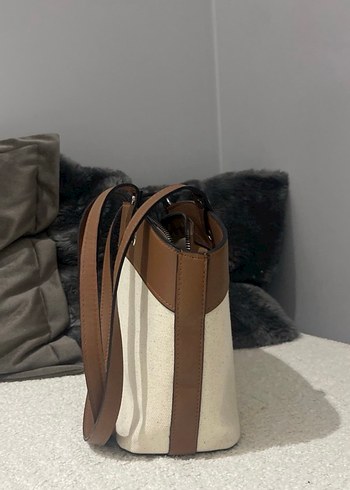 Klasik Bej Deri Kadın Çanta - Görsel 4