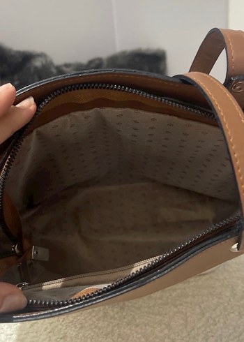 Klasik Bej Deri Kadın Çanta - Görsel 6