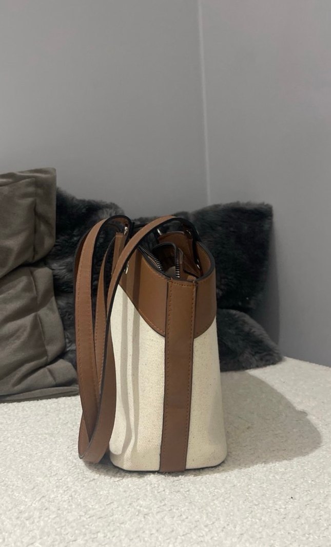 Klasik Bej Deri Kadın Çanta - Görsel 4