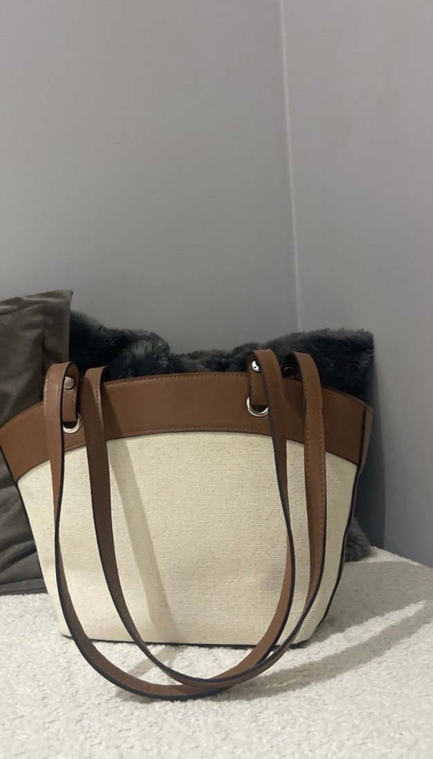 Klasik Bej Deri Kadın Çanta - Görsel 3