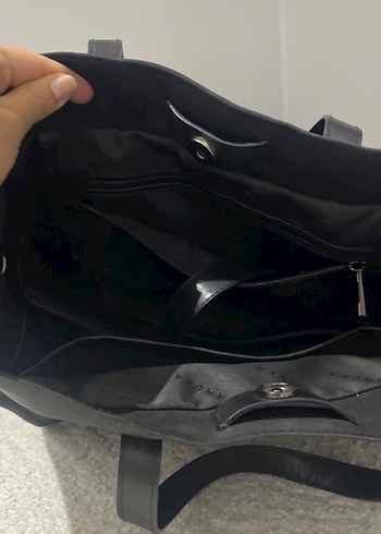 MANUKA Siyah Deri Kadın Çanta - Görsel 3