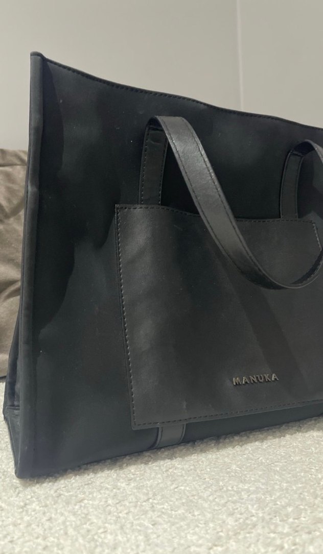 MANUKA Siyah Deri Kadın Çanta - Görsel 5