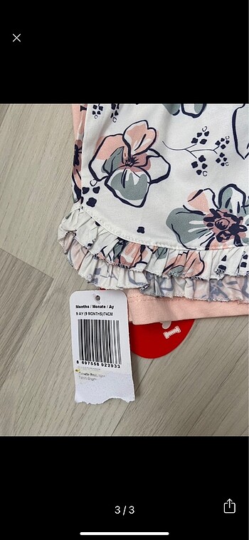 6 Ay Beden Kız bebek alt üst takım
