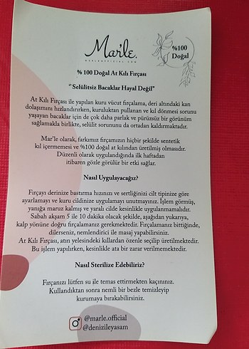 Marle %100 Doğal At kılı  Fırça - Görsel 3