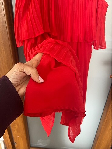 s Beden kırmızı Renk Zara mini askılı elbise