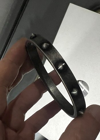 Siyah Çivili Rock Punk Bileklik - Görsel 5