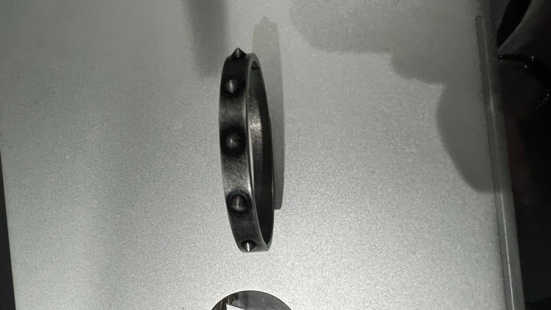 Siyah Çivili Rock Punk Bileklik - Görsel 2