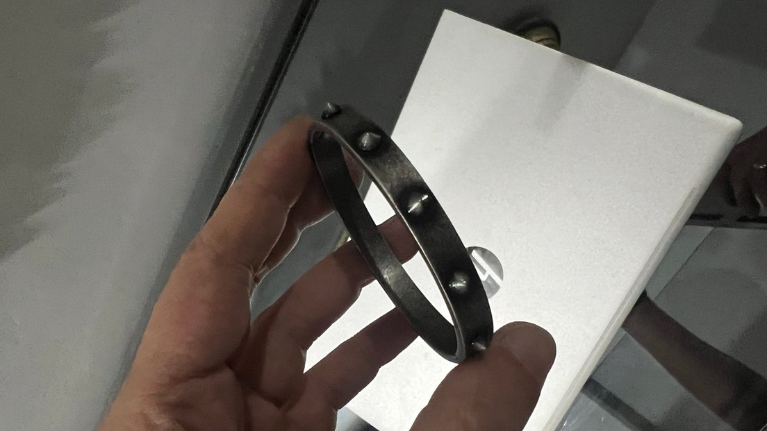 Siyah Çivili Rock Punk Bileklik - Görsel 5