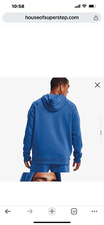 m Beden mavi Renk Orjinal Under armour hoodie