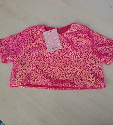 Zara Payetli taşlı crop kız çocuk