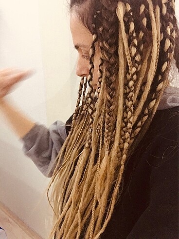 Beden sarı Renk Geçici çiftli rasta 30 adet full