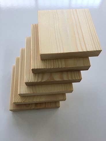 Ahşap çam ağacı 9,5x9,5 cm 1,7 mm kalınlığında 6 adet