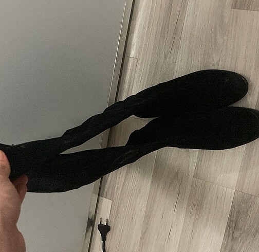 Uzun hotiç siyah süet çizme