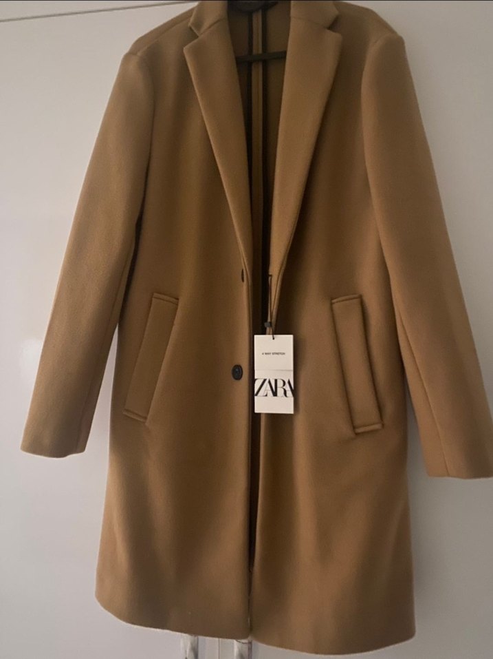 Düğmeli Camel Erkek Kaban - Görsel 2