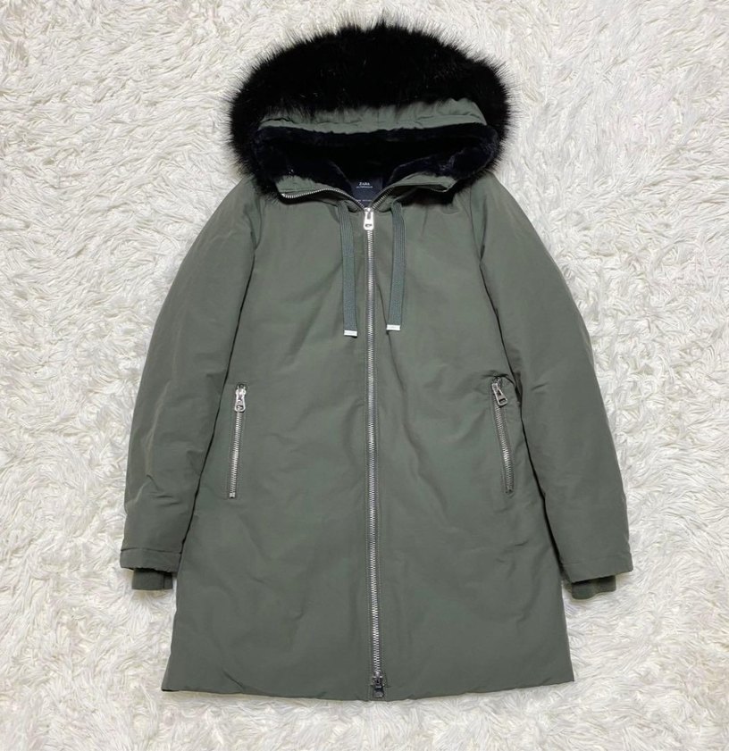 Kadın Yeşil Midi Kaban, Kürklü, Günlük - Görsel 2