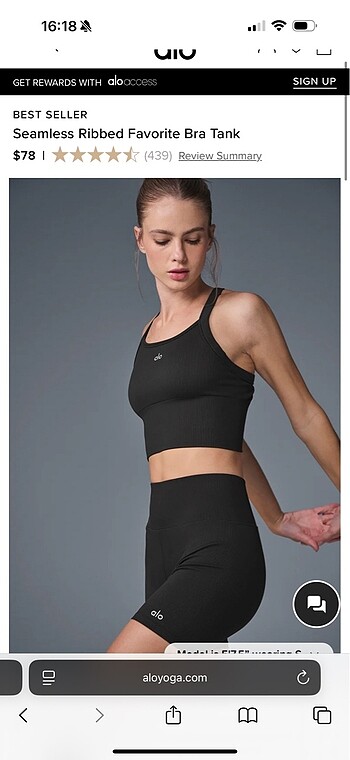 Alo yoga siyah bra
