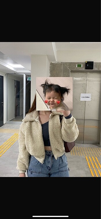 trendyolmilla crop peluş ceket