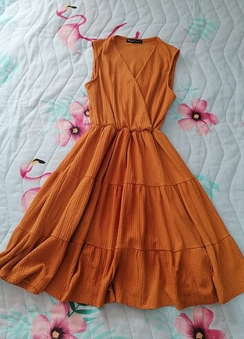 l Beden turuncu Renk Günlük elbise