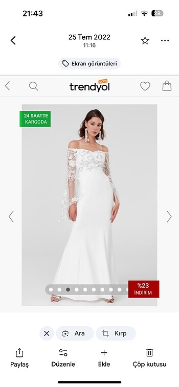 Balık gelinlik nikah nişan çekim elbisesi - Görsel 2