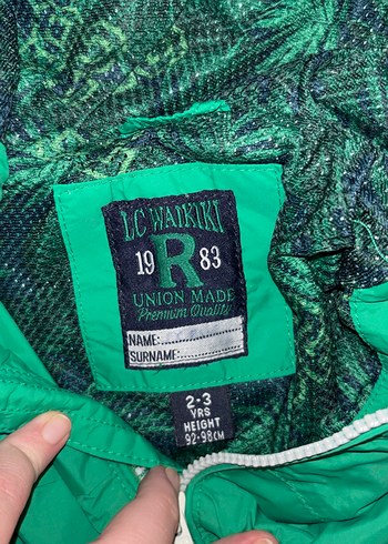 Fermuarlı Yeşil Erkek Çocuk Yağmurluk - Görsel 3