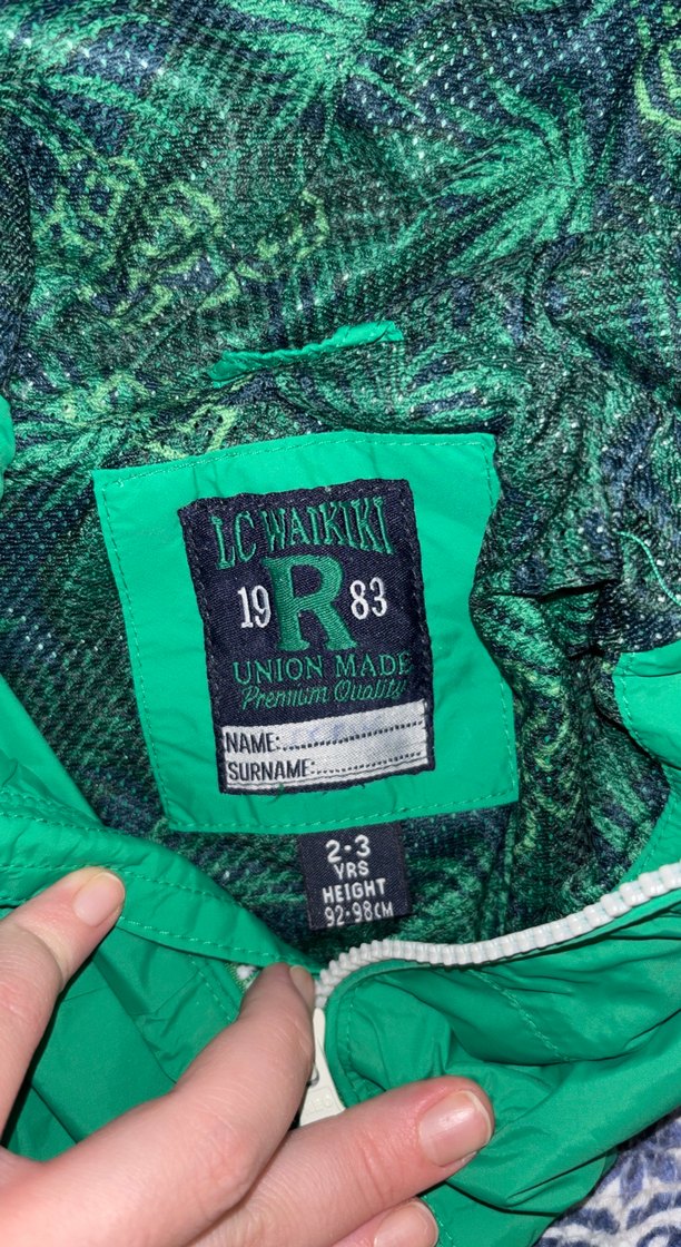 Fermuarlı Yeşil Erkek Çocuk Yağmurluk - Görsel 3