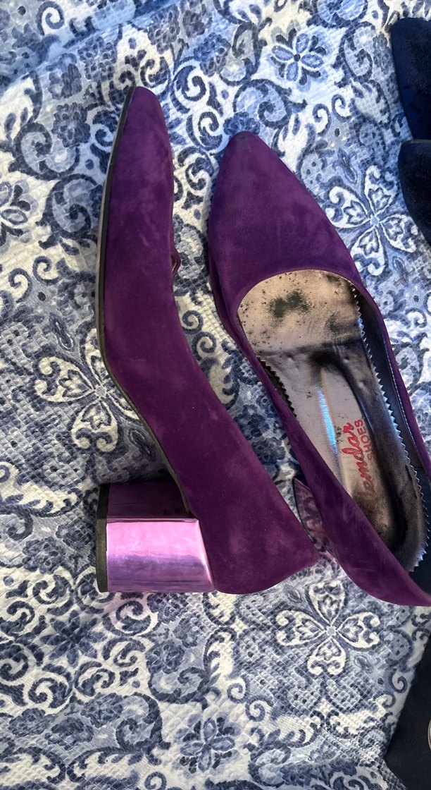 Mor Süet Stiletto Kadın Ayakkabı - Görsel 2