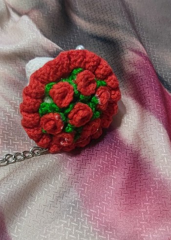  Beden turuncu Renk Donut pembe anahtarlık hediyelik.