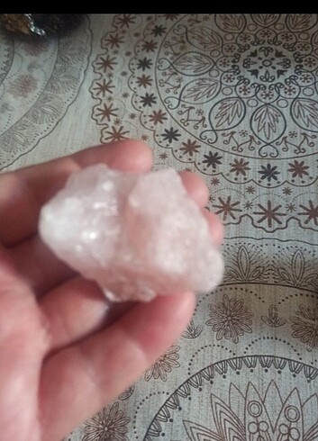 Pembe kuvars dogal tas