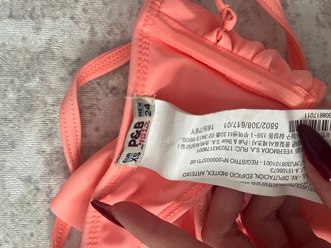 xs Beden pembe Renk bikini üstü