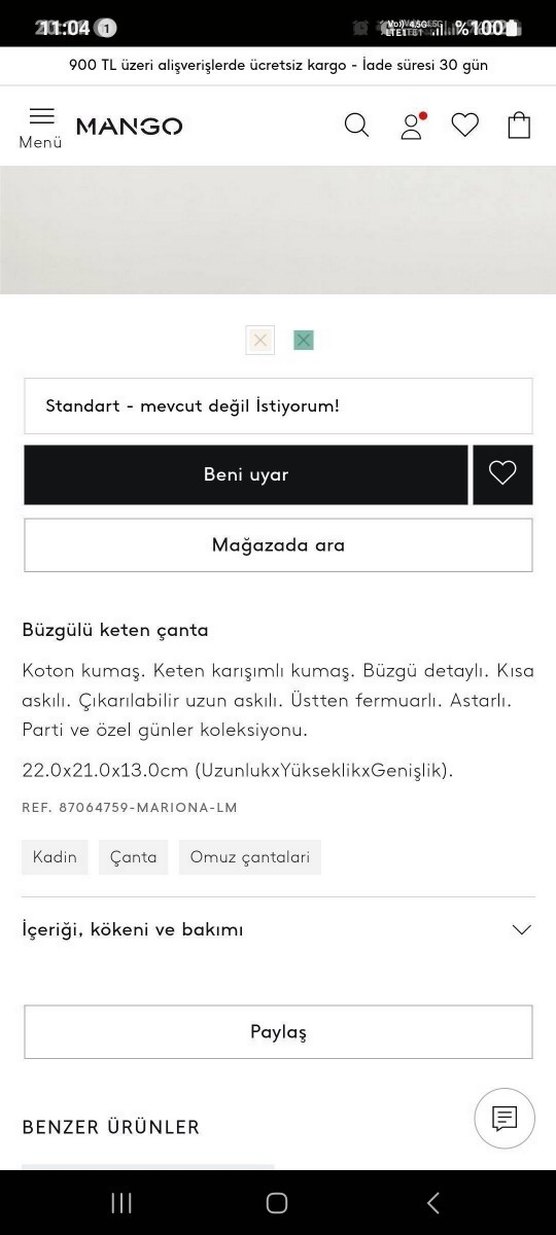 Büzgülü keten çanta Koton kumaş. Keten karışımlı kumaş. - Görsel 5