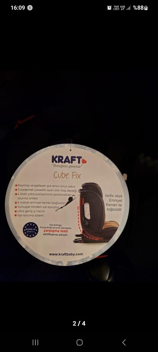 Kraft Siyah Çocuk Oto Koltuğu - Görsel 2